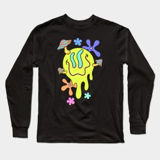 TRIPPY SMILEY FACE Long Sleeve T-Shirt